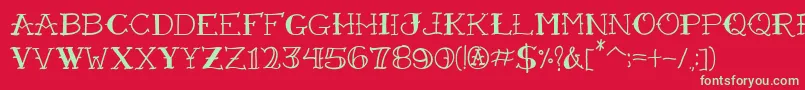 VtcFreehandtattooone Font – Green Fonts on Red Background
