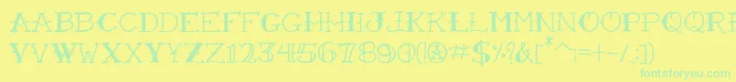 Подробнее о шрифте VtcFreehandtattooone Шрифт VtcFreehandtattooone – зелёные шрифты на жёлтом фоне