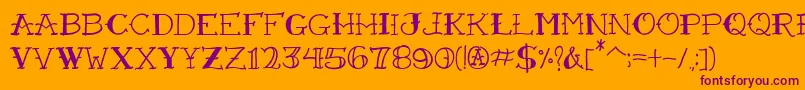 VtcFreehandtattooone Font – Purple Fonts on Orange Background