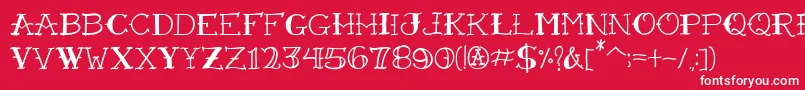 VtcFreehandtattooone-Schriftart – Weiße Schriften auf rotem Hintergrund
