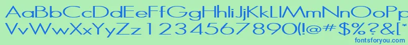 Halibut Font – Blue Fonts on Green Background