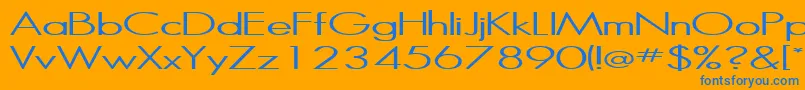 Halibut Font – Blue Fonts on Orange Background