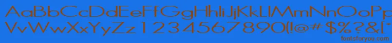 Halibut Font – Brown Fonts on Blue Background