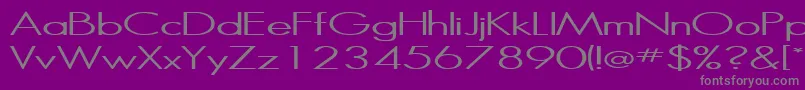 Halibut-fontti – harmaat kirjasimet violetilla taustalla