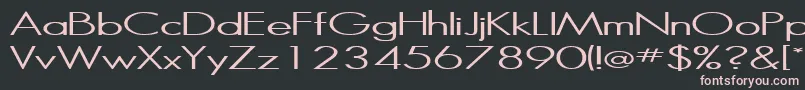Halibut-fontti – vaaleanpunaiset fontit mustalla taustalla