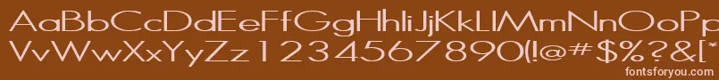 Halibut-fontti – vaaleanpunaiset fontit ruskealla taustalla