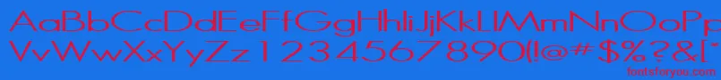 Fonte Halibut – fontes vermelhas em um fundo azul