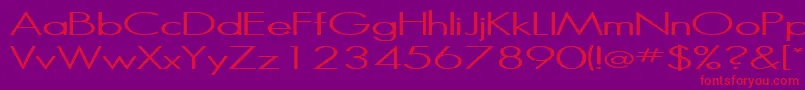 Halibut-fontti – punaiset fontit violetilla taustalla