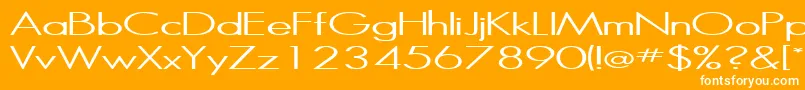 Halibut-Schriftart – Weiße Schriften auf orangefarbenem Hintergrund