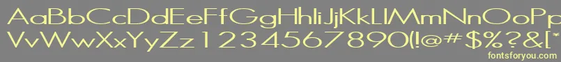 Halibut-fontti – keltaiset fontit harmaalla taustalla
