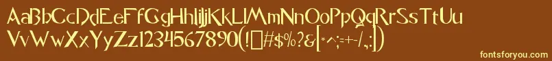 Fonte FontCaligo1.0 – fontes amarelas em um fundo marrom