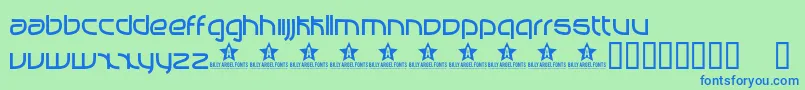 Manabu Font – Blue Fonts on Green Background