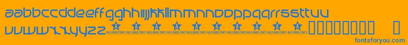 Manabu Font – Blue Fonts on Orange Background