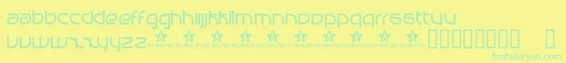 Manabu Font – Green Fonts on Yellow Background