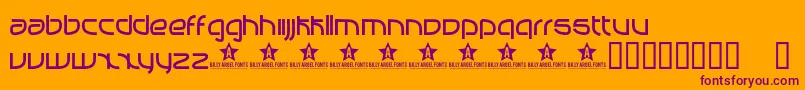 Police Manabu – polices violettes sur fond orange