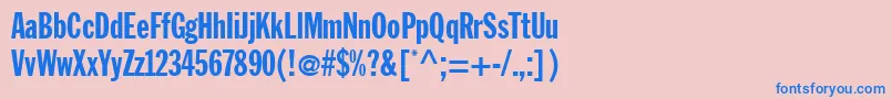 フォントJackextracond – ピンクの背景に青い文字