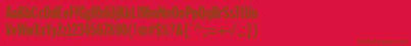 Jackextracond-fontti – ruskeat fontit punaisella taustalla