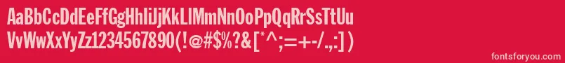 Jackextracond-fontti – vaaleanpunaiset fontit punaisella taustalla