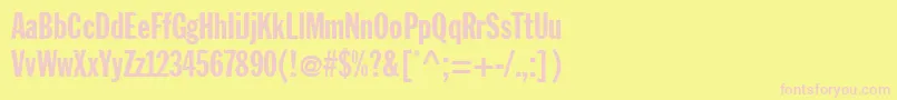 Jackextracond-Schriftart – Rosa Schriften auf gelbem Hintergrund