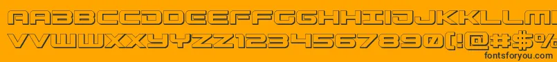 Gunship3D Font – Black Fonts on Orange Background
