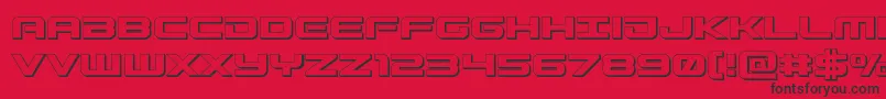 Gunship3D Font – Black Fonts on Red Background