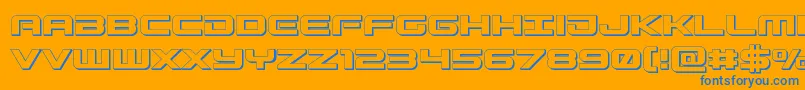 Gunship3D Font – Blue Fonts on Orange Background