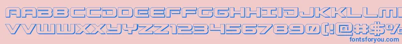 Gunship3D Font – Blue Fonts on Pink Background