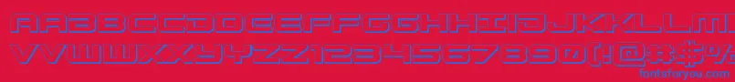 Gunship3D-Schriftart – Blaue Schriften auf rotem Hintergrund