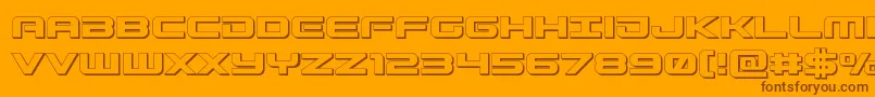 Gunship3D Font – Brown Fonts on Orange Background