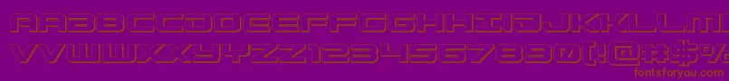 Czcionka Gunship3D – brązowe czcionki na fioletowym tle