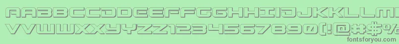 Gunship3D Font – Gray Fonts on Green Background
