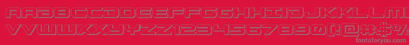 Gunship3D-Schriftart – Graue Schriften auf rotem Hintergrund
