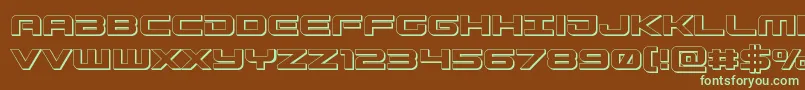 Czcionka Gunship3D – zielone czcionki na brązowym tle