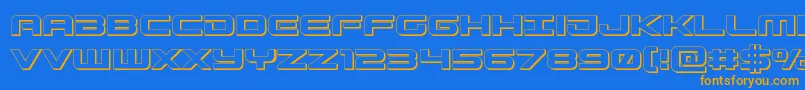 Gunship3D Font – Orange Fonts on Blue Background