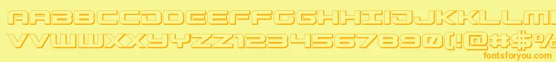 Gunship3D Font – Orange Fonts on Yellow Background