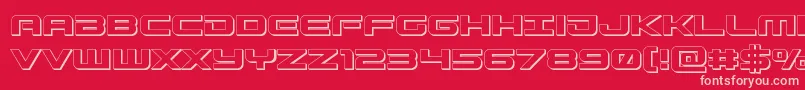 Fonte Gunship3D – fontes rosa em um fundo vermelho