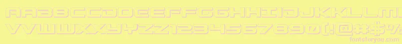 Gunship3D Font – Pink Fonts on Yellow Background