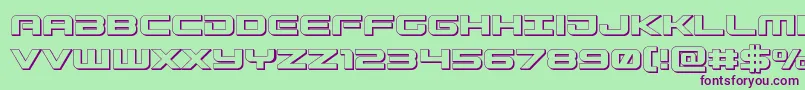 Gunship3D Font – Purple Fonts on Green Background