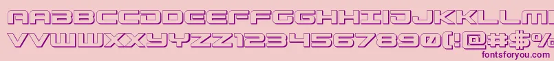 Gunship3D Font – Purple Fonts on Pink Background