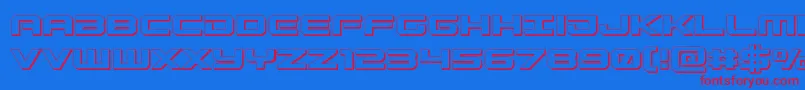 Gunship3D Font – Red Fonts on Blue Background