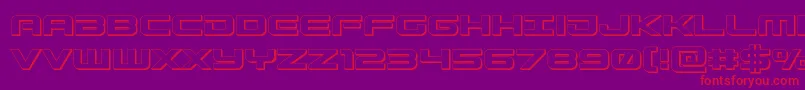 フォントGunship3D – 紫の背景に赤い文字