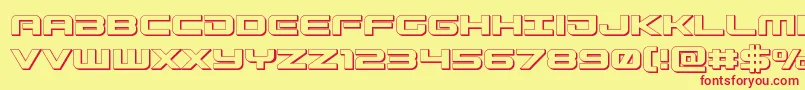 Gunship3D Font – Red Fonts on Yellow Background