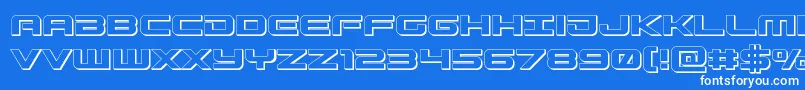 Gunship3D Font – White Fonts on Blue Background