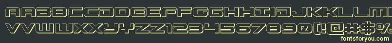 Gunship3D Font – Yellow Fonts on Black Background