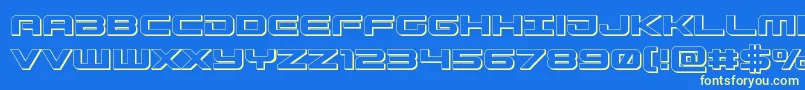 Gunship3D Font – Yellow Fonts on Blue Background