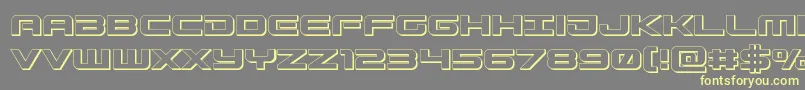 Gunship3D Font – Yellow Fonts on Gray Background