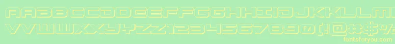 Gunship3D Font – Yellow Fonts on Green Background