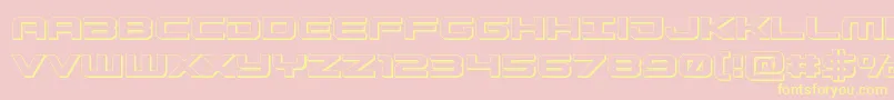 Gunship3D Font – Yellow Fonts on Pink Background
