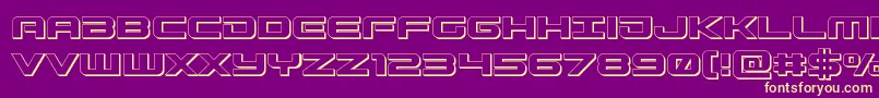 Gunship3D Font – Yellow Fonts on Purple Background