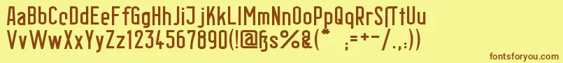 フォントBerlinEmailWideSemibold – 茶色の文字が黄色の背景にあります。